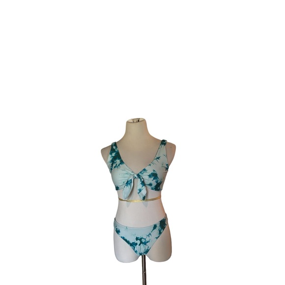 Sweatyrocks teal tie dye tie knot bikini set - Picture 3 of 4